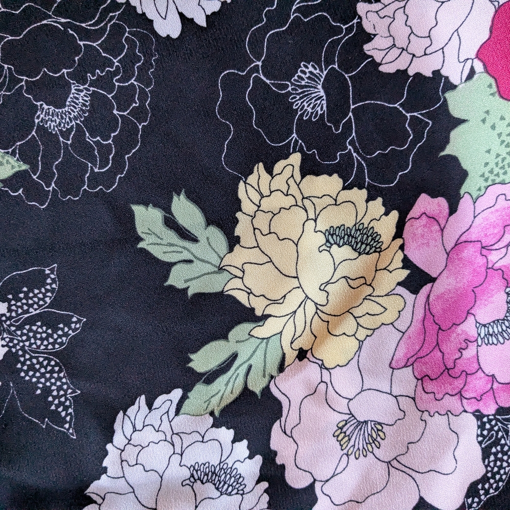 Love Kuza Black Floral Maxi Wrap Dress With Flutter Sleeves